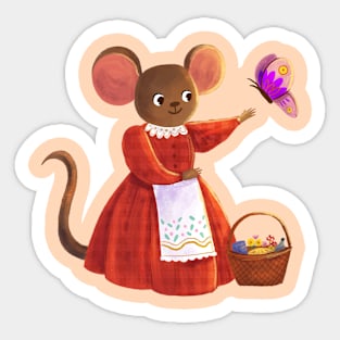 Mouse and Butterfly Sticker